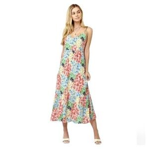 Greylin Samantha Floral Collage Patchwork Print Dress Womens Small Cottagecore